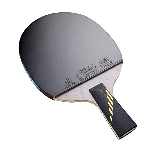 Professional Table Tennis Bat 9/10 Stars Advanced Ping Pong Bat 2 Layers of Carbon Fiber 5 Layers of Wood / 10 Stars/Long Handle (9 Stars Long Handle) - color: 9 Stars, size: Long handle