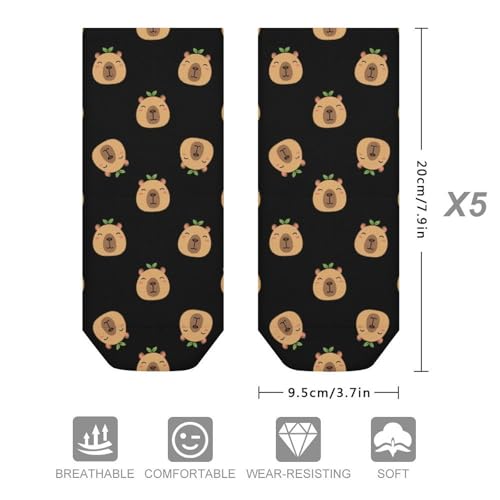 5 Pairs Women’s Low Cut Ankle Socks, Soft Athletic No Show for Running Yoga Daily Wear - color: Picture (20)