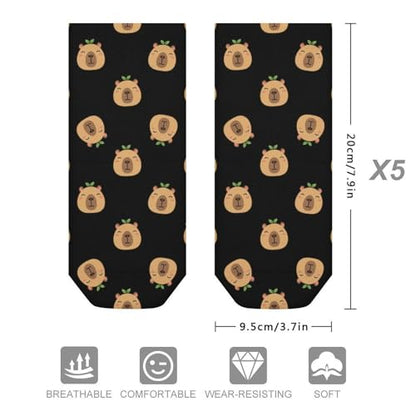 5 Pairs Women’s Low Cut Ankle Socks, Soft Athletic No Show for Running Yoga Daily Wear - color: Picture (20)