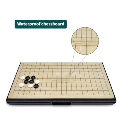 Go Set Magnetic Foldable Portable Travel Game Set go Game Board 19 x19 14.36 inches Suitable for Beginners Professionals Children and Adults it can Also be Used for Teaching