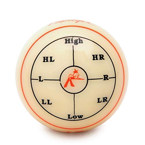 Aramith Jim Rempe Training Cue Ball 2-1/4" Regulation Size Billiard Pool Ball with Instruction Manual Learn to Play Better