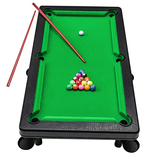 Mini Pool Table for Boys and Girls Small Tabletop Billiard Game Set Portable Billiard Toy Cues and Balls for Indoor Play and Family Fun