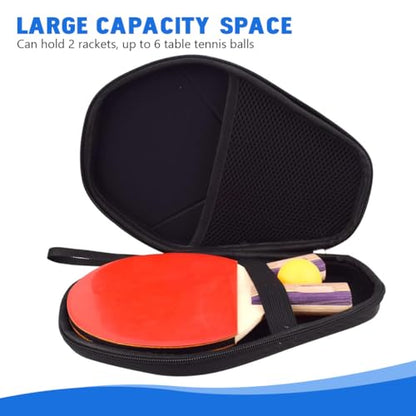 Proberos® Table Tennis Paddle Case, Ping Pong Racket Storage Case, Waterproof Thicken EVA Hard Shell Carbon Fiber Pattern Protective Storage Bag, Built in Mesh Ping Pong Ball Pocket