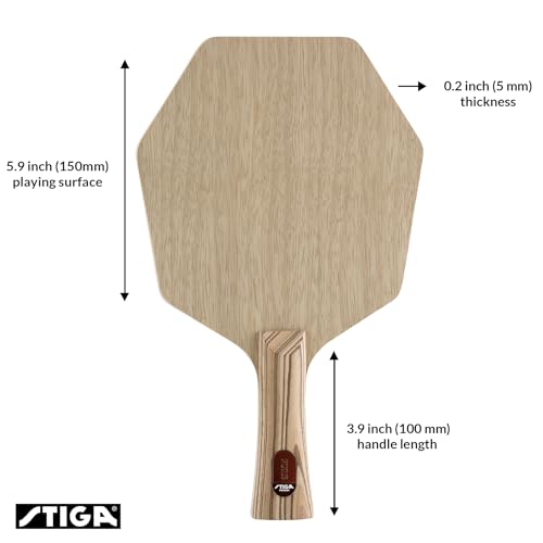 STIGA Pure Table Tennis Wood - Professional Offensive Table Tennis Wood Blade - 7 Layers of Pure Wood for Maximum Control, Precision and Power - Made in Sweden