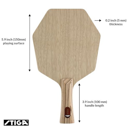 STIGA Pure Table Tennis Wood - Professional Offensive Table Tennis Wood Blade - 7 Layers of Pure Wood for Maximum Control, Precision and Power - Made in Sweden