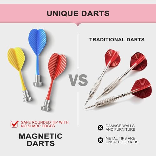 Gifts for 6 7 8 9 10 11 12 13 14 15 16 Years Old Girl Boys, Outdoor Games Activities Toys for Kids 8-12, Magnetic Dart Board, Teen Gift Ideas for Christmas, Birthday - style: Pink