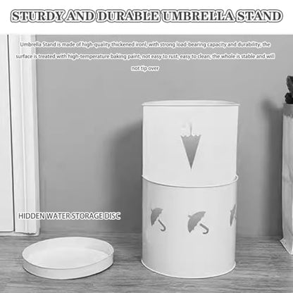 Modern and Simple Cylindrical Umbrella Stand Indoor Holder - Hotel Creative Hollow Partition Bin, Cane Storage Rack - color: Black