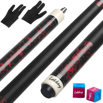 LOTKEY Pool Cue Sticks for Adults,Super Straightened Up 58'' 18 19 20 21oz Billiard Cues Canadian Maple Tacos De Billar Profesional Set of 4/3/2/1 House Bar Pool Que Table Beginner Pool Queue - color: 20oz Red (1 piece)