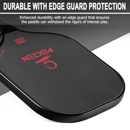 Limited Edition - PEKZEN Professional Pickleball Paddle Crafted with Japan T700 Carbon Fiber, Thermoformed Process with Minimalist Design - color: Fiery Red