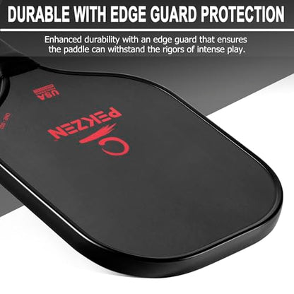 Limited Edition - PEKZEN Professional Pickleball Paddle Crafted with Japan T700 Carbon Fiber, Thermoformed Process with Minimalist Design - color: Fiery Red