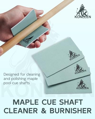 KONLLEN Billiards Billiard cue Towel - 100% Cotton Black 8-Ball Pool Cue Clean Towel Maintenance Accessories Cleaning Set Shaft Wax + Cleaning Powder + - color: Maple Only – Shaft Burnisher