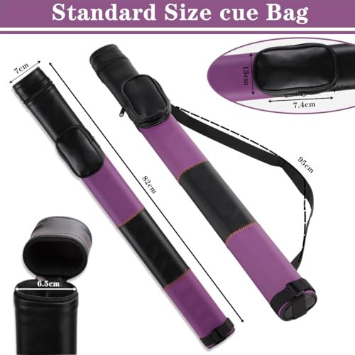 Billiard/Pool Cue Hard Cases, Cue Case 1 Stick 2 Holes,Holds 1 Complete 2-Piece 58 Inches Cue Sticks,Deluxe Hard Billiard Pool Cue Stick Carrying Case,Pool Billiards Accessories - color: Purple