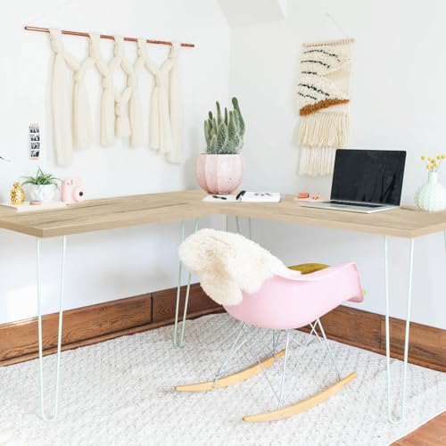 Kaboon Universal Tabletop 55"x27.5", Solid One-Piece Melamine Table Top, Double Desk L-Desk DIY, Home and Office Countertop, Oak - color: Oak, size: 55x28