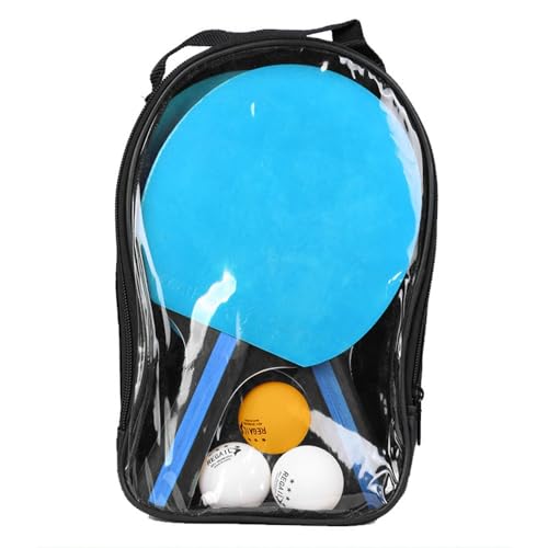 2 Pack Table Tennis Sets with 3 Balls and Carry Bag – Beginner Paddles for 2 Players, Durable Polar Wood Rackets and Zippered Case - color: Blue B