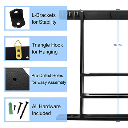 Pool Stick Holder Solid Wood Cue Stick Holder Billiard Cue Racks Holds Billiards Accessories for Game Room, Bar, (Black) - color: Black