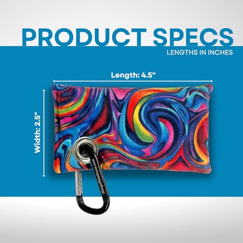 HYZER HOUND DISCS Disc Golf Chalk Bag | Dry Your Hands in the Heat of Summer | Attaches to Bag with a Carabiner | Improve Your Hand Grip for Consistency | Essential Disc Golf Accessories | Chalk - color: Rainbow Swirl