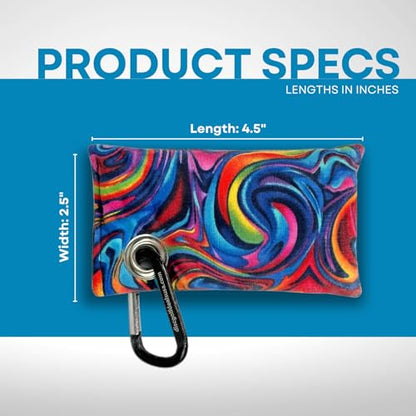 HYZER HOUND DISCS Disc Golf Chalk Bag | Dry Your Hands in the Heat of Summer | Attaches to Bag with a Carabiner | Improve Your Hand Grip for Consistency | Essential Disc Golf Accessories | Chalk - color: Rainbow Swirl