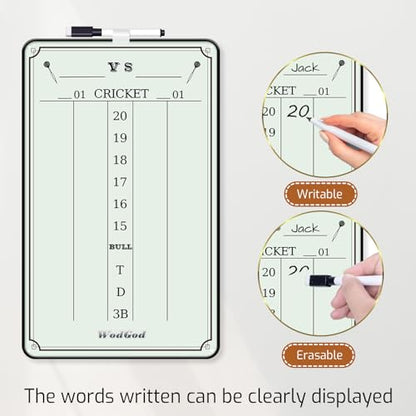 Dart Scoreboard,Dry Erase Scoreboard,with 2 Eraser and a Dry-Erase Markers,9 * 15 inches,Dart Board Accessories,Dart Games,Indoor Games