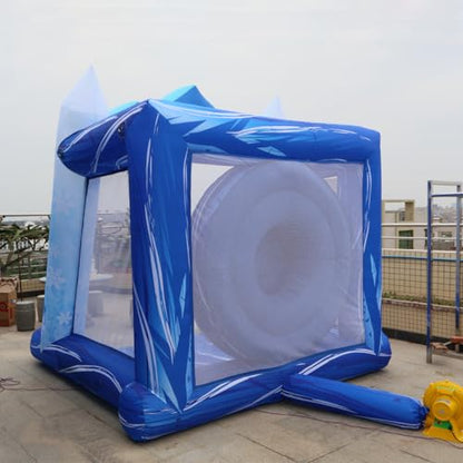 Blue Inflatable Snow Throwing Game Inflatable Ball Toss Target Dart Board 12 Axes+8 Toss Ball for Party/Birthday/Backyard/School/Team Events - style: Single Dart