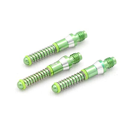 CUESOUL TERO AK7 Aluminum Dart Shafts 25.2mm Built-in Spring Telescopic for Steel Tip Darts and Soft Tip Darts - color: Green