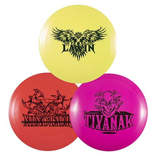Divergent Discs 3-Disc Driver Booster Pack with 3 Disc Golf Utility Drivers - High-Speed Distance, Overstable Fairway, and Understable Fairway Driver
