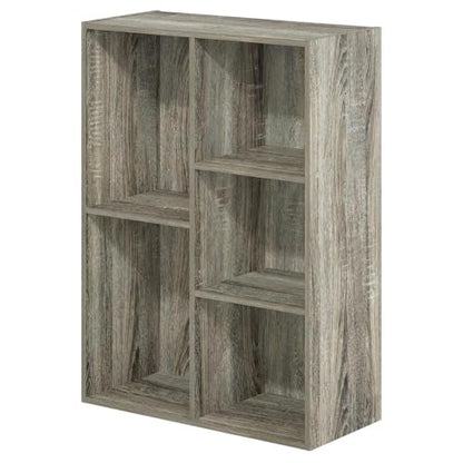 Furnifact Brown 5-Cube Reversible Open Shelf Storage Cabinet with Versatile Design, Durable Construction, Easy Assembly for Home or Office Use - color: French Oak