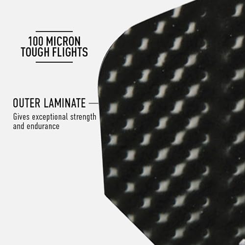 Harrows Darts 4 x Sets of Dimplex Dart Stems and Dimplex Dart Flights - 12 Dart Shafts 12 Darts Flights in Total - Medium & Short (Short, Black)