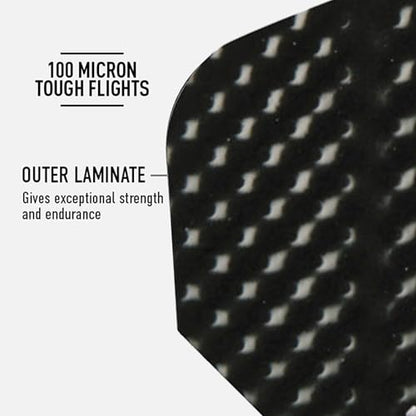 Harrows Darts 4 x Sets of Dimplex Dart Stems and Dimplex Dart Flights - 12 Dart Shafts 12 Darts Flights in Total - Medium & Short (Short, Black)