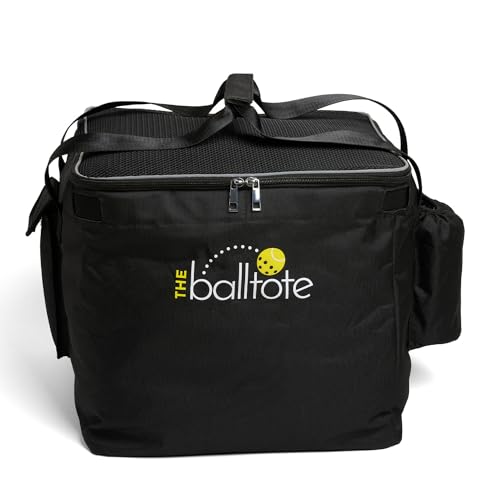 Racket Pets The Ball Tote - Replacement Bag for Tennis and Pickleball Pro Teaching Cart Hopper, Large Tote Bag For 150 Tennis Balls or 100 Pickleballs, Frame Not Included, (Black)