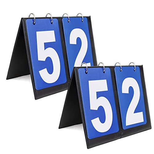 GOGO 2 Sets Portable Tabletop Sports Scoreboards Scorekeeper 00-99 - color: Blue Card