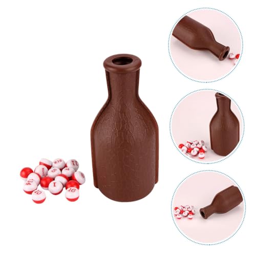 Toyvian 2pcs Billiard Dice Shaker Bottle Set – Plastic Billiard Ball Props for Pool Games – Portable Party Dice Props for and Snooker Entertainment