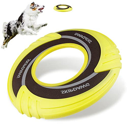 SKIPDAWG Interactive Tug Toy, Flying Disc Water Toy Non-Toxic Light TPR/Nylon Fabric, Pet Training and Outdoor Exercise Toys for Dogs, Diameter 9 Inches - color: Original Green