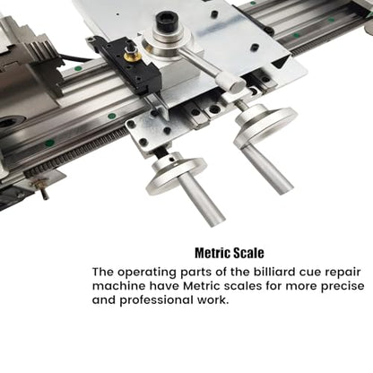 110V 450W Multi-Function Pool Cue Repair Machine, 1.26" Spindle, 0-2500RPM Cue Billiard Repair Lathe with Double Track Chuck, MT5 Spindle Taper, for Cue Tip Slender Workpiece Processing