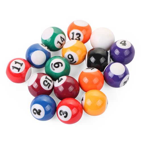 16-Piece Mini Billiard Balls Set – 25mm (0.98") Small Pool Balls for Table Games, Travel & Family Fun