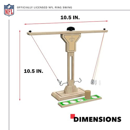 Wild Sports NFL New Orleans Saints Wooden Ring Swing Battle - Head-to-Head Ring Toss Hook & Ring Game for NFL Fans