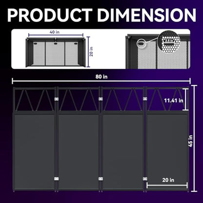 Portable DJ Booth Stand, 40" x 20" x 45" Foldable DJ Table with 8-Piece Black & White Lycra Scrim Facade, 200lbs Capacity Metal Event Booth with Corner Shelves, Cable Ports & Carry Bag - size: 40x20 with Triangle