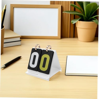 Portable Card Game Score Counter Manual Flip Scoreboard with Large Numbers Smooth Flipping Mechanism Tabletop Score Keeper for Volleyball Football and Board Games