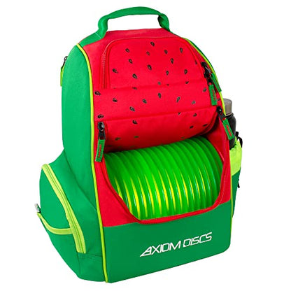 Axiom Discs Shuttle Disc Golf Backpack Bag (Choose Your Style and Color) - color: Watermelon Edition, style: Without Velcro Side Panel