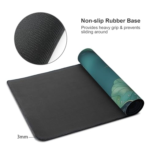Large Extended Gaming Mouse Pad with Stitched Edges, (35.4X15.7In) Durable Non-Slip Natural Rubber Base, Waterproof Computer Keyboard Pad Mat for Esports Pros/Gamer/Desktop/Office/Home (B) - color: B