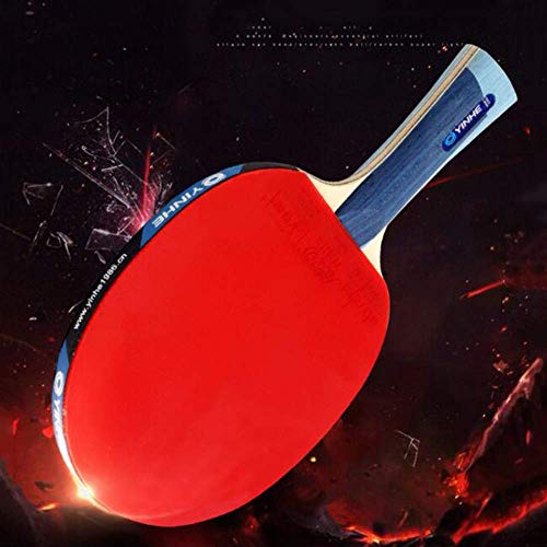 Professional Table Tennis Bat 5 Layers of Wood 2 Layers of Carbon Fiber Ping Pong Bat Suitable for for Players of All Levels/As Shown/Short Handle - size: Long handle