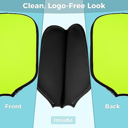 Pickleball Paddle Cover, Universal Case Size - 8.6 x 12.2 inches Racket Sleeve, Compatible with Most USAPA Standard and Elongated Pickball Paddles - style: 1 Pack Green