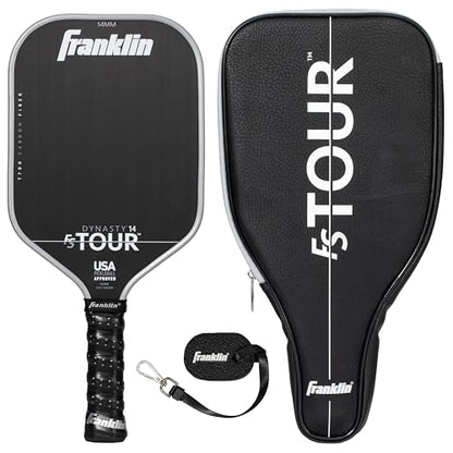 Franklin Sports Pro Pickleball Paddle Set - FS Tour Series Carbon Fiber Paddle, Cover + Eraser - 14mm + 16mm - color: Grey, size: Dynasty - 14mm
