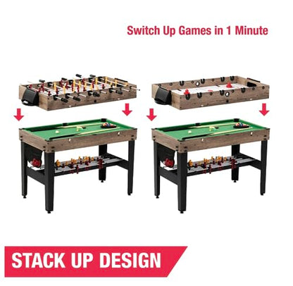 3-in-1 Combination Game Table Air Powered Hockey Foosball Billiards Pool