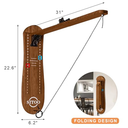 Ring Toss Game for Adults, Outdoors Games, Wall Mounted Hook and Ring Game with Foldable Arm - color: Walnut
