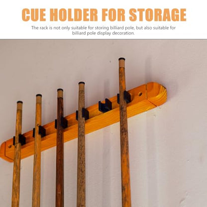 Toyvian Decorative Wall-mounted Billiard Pole Rack Cue Holder for Pool Cues with Easy Installation and Practical Display for Billiard Table Accessories Red
