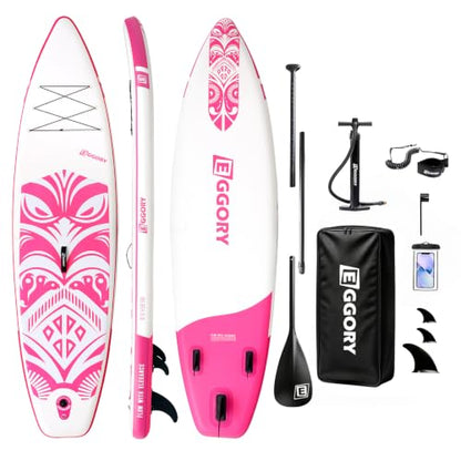 Inflatable Paddle Board,Stand Up Paddle Board Set, Extra Wide SUP Board with Removable Fin, Floating Paddle, Hand Pump, Waterproof Phone Pouch,Traveling Board - color: TT pink