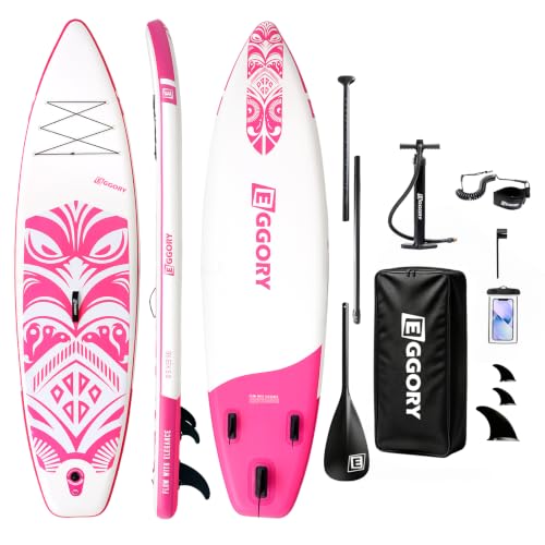 Inflatable Paddle Board,Stand Up Paddle Board Set, Extra Wide SUP Board with Removable Fin, Floating Paddle, Hand Pump, Waterproof Phone Pouch,Traveling Board - color: TT pink