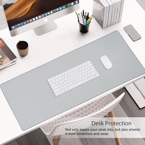 ALOANES Waterproof Mouse Pad with Durable Stitched Edge, Gaming Keyboard, Non-Slip Rubber Base Mouse Mat, Extended Desk pad for Gamer, Office& Home, Gray Mousepad XL(31.50"x11.81"x0.12") - color: 00- Gray, size: XL(31.5" x 11.8")