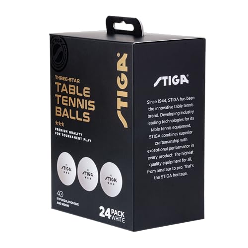Stiga 3-Star Table Tennis Balls - color: White, size: 24 Pack