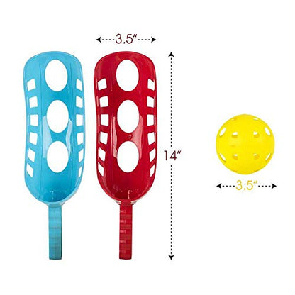 Gamie Scoop and Toss Game for Kids – Includes 2 Scoops and 2 Balls – Fun Outdoor Toys for Beach, Backyard, Camping, or Park – Great PE Equipment & Summer Activity for Boys, Girls & Families